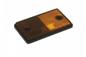 Amber reflector, 2 pack - Self adhesive with bolt holes.
